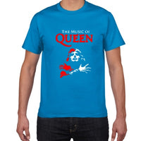 Glitter Rock Band Queen T Shirt Men Cool streetwear Pop rock T-shirt men Summer 100% Cotton Heavy Rock Tops tees men clothing