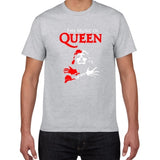 Glitter Rock Band Queen T Shirt Men Cool streetwear Pop rock T-shirt men Summer 100% Cotton Heavy Rock Tops tees men clothing