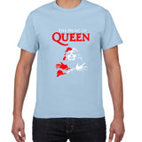 Glitter Rock Band Queen T Shirt Men Cool streetwear Pop rock T-shirt men Summer 100% Cotton Heavy Rock Tops tees men clothing