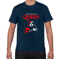 Glitter Rock Band Queen T Shirt Men Cool streetwear Pop rock T-shirt men Summer 100% Cotton Heavy Rock Tops tees men clothing