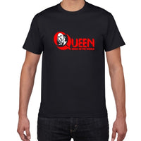 Glitter Rock Band Queen T Shirt Men Cool streetwear Pop rock T-shirt men Summer 100% Cotton Heavy Rock Tops tees men clothing