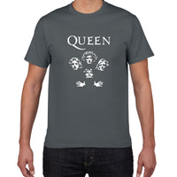 Glitter Rock Band Queen T Shirt Men Cool streetwear Pop rock T-shirt men Summer 100% Cotton Heavy Rock Tops tees men clothing