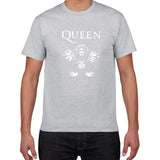 Glitter Rock Band Queen T Shirt Men Cool streetwear Pop rock T-shirt men Summer 100% Cotton Heavy Rock Tops tees men clothing