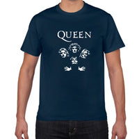 Glitter Rock Band Queen T Shirt Men Cool streetwear Pop rock T-shirt men Summer 100% Cotton Heavy Rock Tops tees men clothing