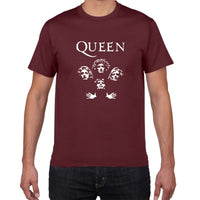 Glitter Rock Band Queen T Shirt Men Cool streetwear Pop rock T-shirt men Summer 100% Cotton Heavy Rock Tops tees men clothing