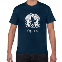 Glitter Rock Band Queen T Shirt Men Cool streetwear Pop rock T-shirt men Summer 100% Cotton Heavy Rock Tops tees men clothing